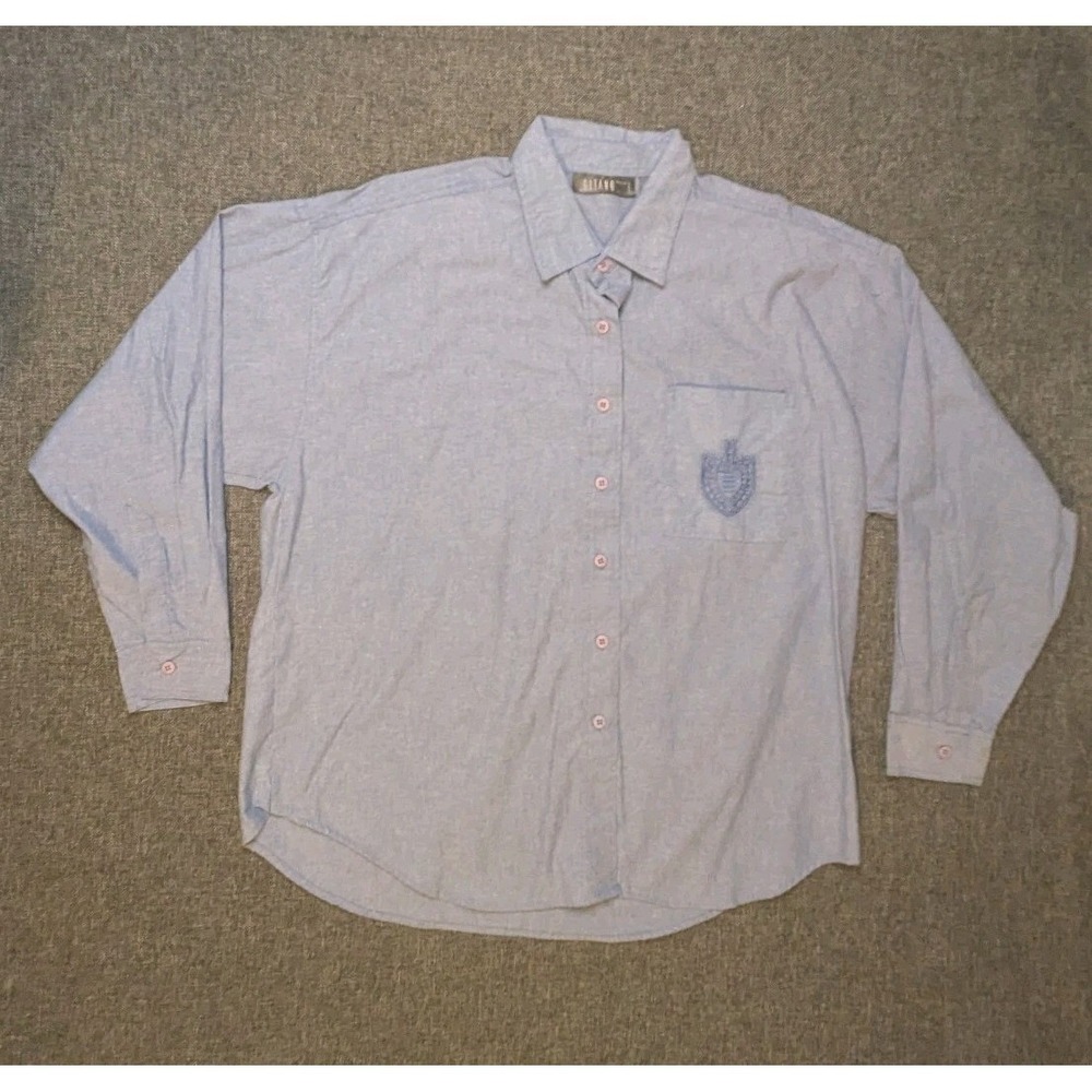 Vintage Gitano Plus‎ Button Up Long Sleeve Shirt Size 20W/40 Women's Blue